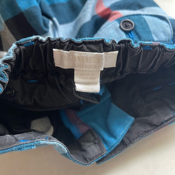 Burberry Children Shorts 6 month Blue Check Plaid - Picture 4 of 5